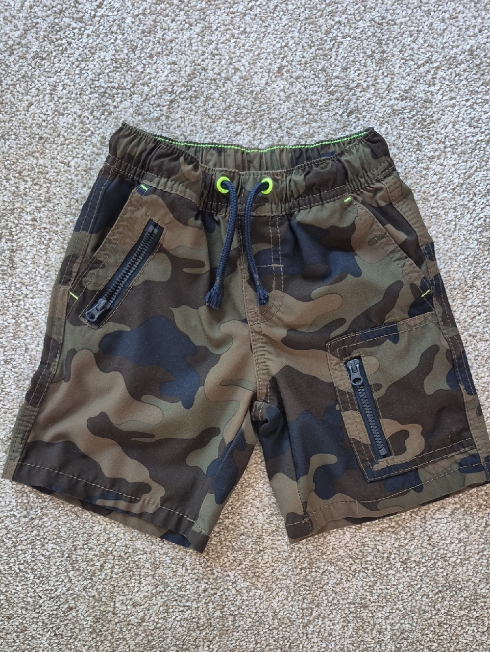 Cat & Jack Boys Camouflage Cargo Shorts - Green/Brown/Black